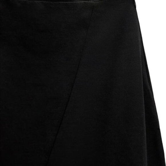 ZARA ASYMMETRIC LINEN BLEND SKIRT BLACK SIZE XS| 7385/434/800 - Picture 4 of 4